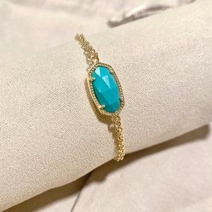 New Kendra Scott Elaina Gold Turquoise Bracelet